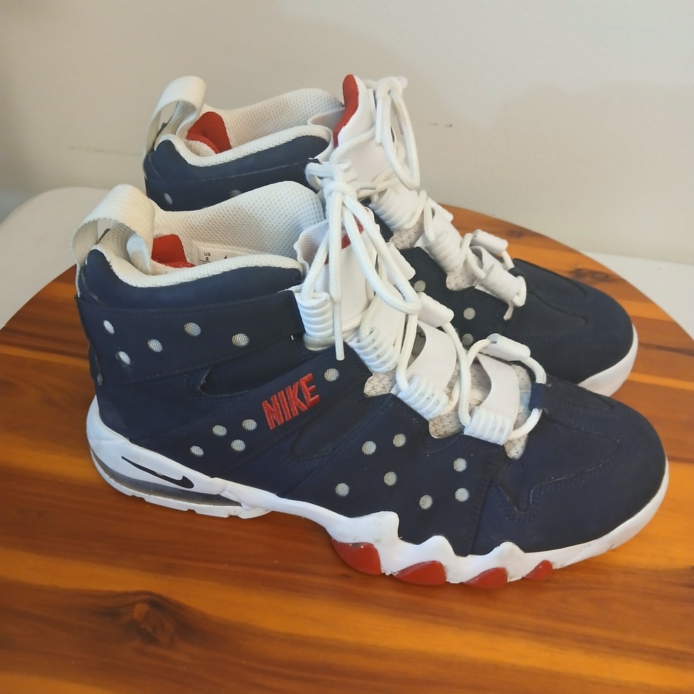 Nike Air Max2 CB 94 Mens 8 Navy Blue Red Barkley Shoes Sneakers DJ5160-400 - Picture 3 of 8